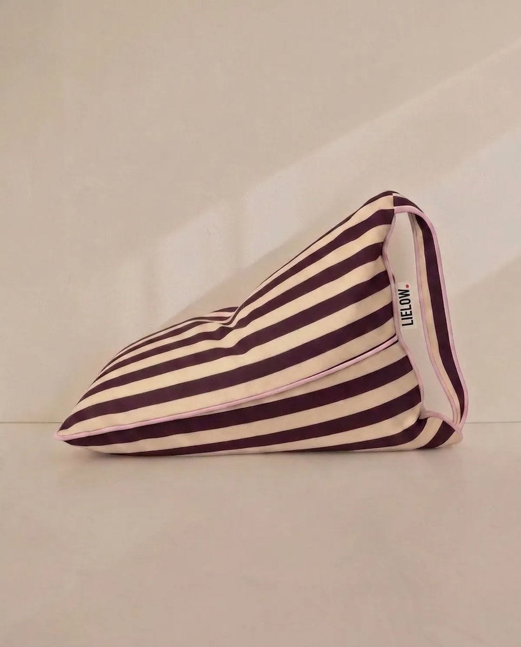 LIELOW Pier 55 — plum and butter yellow striped bag-chair